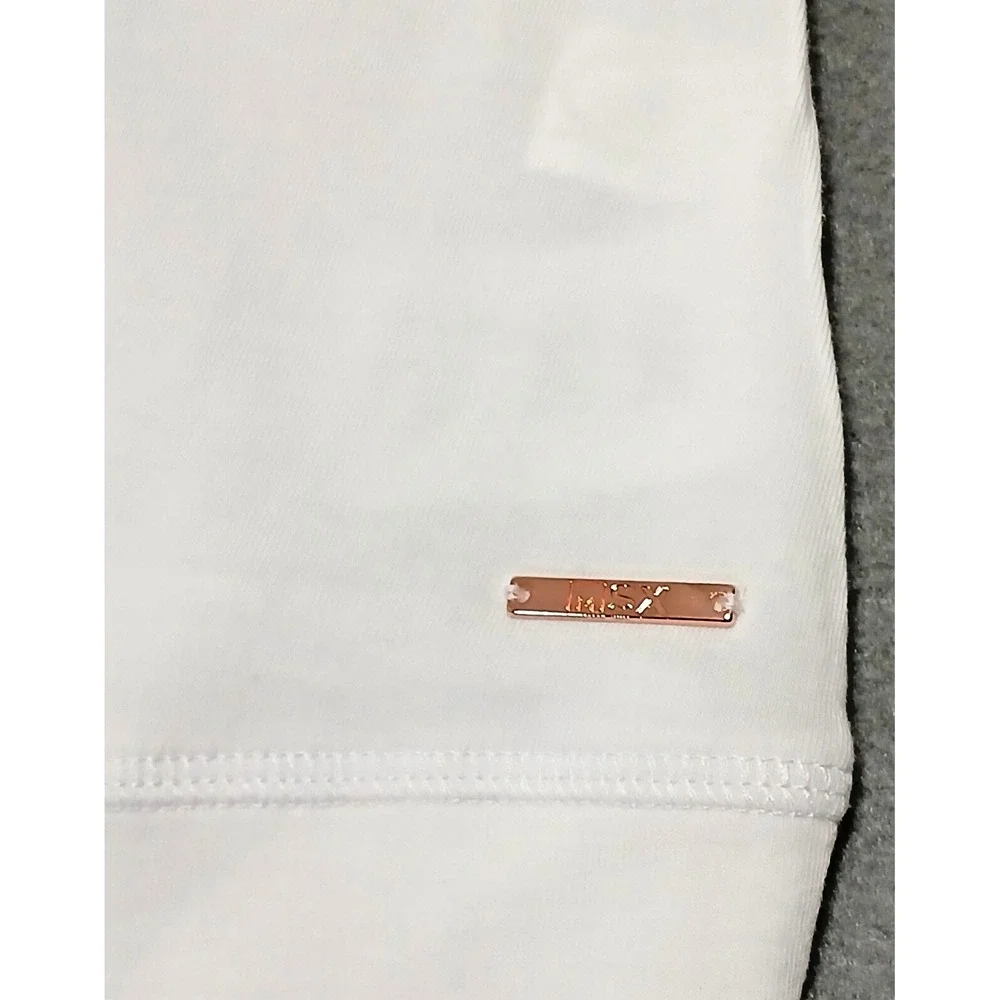 MSX By‎ Michael Strahan Womens Size L Short Sleeve Shirt White Super Bowl LVI